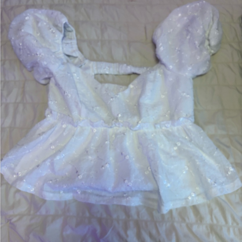 Trixxi White Puff Sleeve Top
